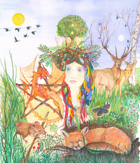 Pagan Village: Mother Earth painting