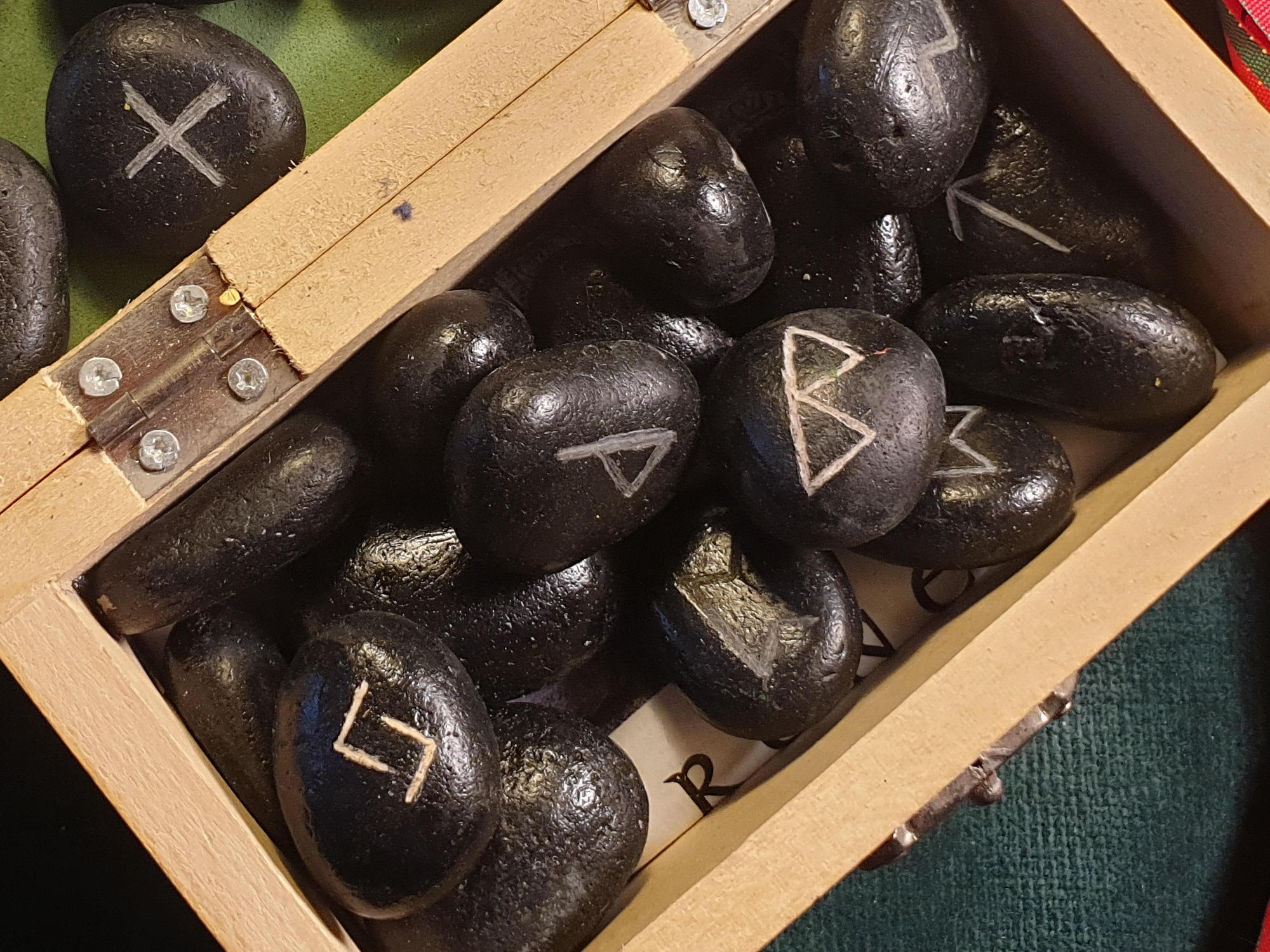 Pagan Village: Hand made futhark black stones runes