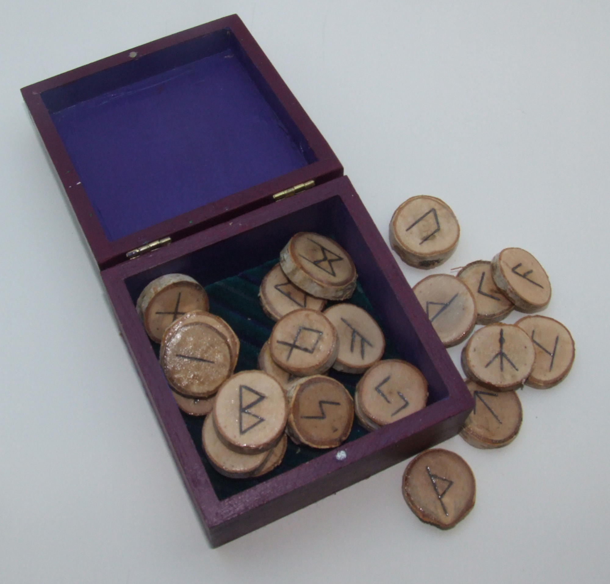 Pagan Village: Hand made futhark gold clay runes