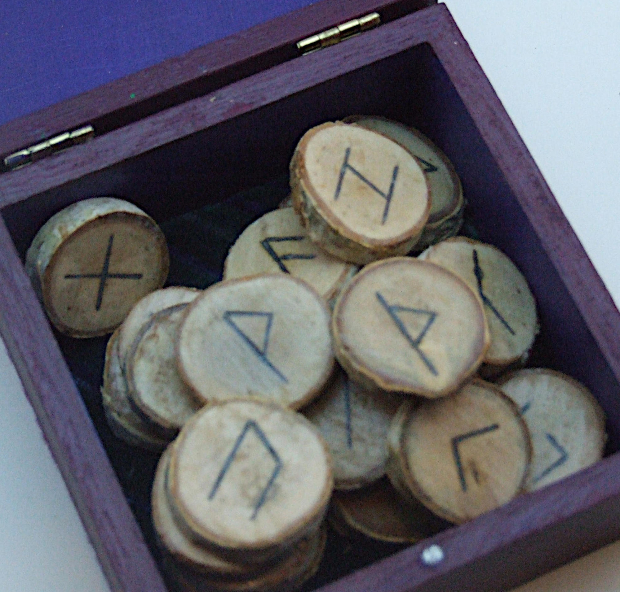 Pagan Village: Hand made futhark gold clay runes