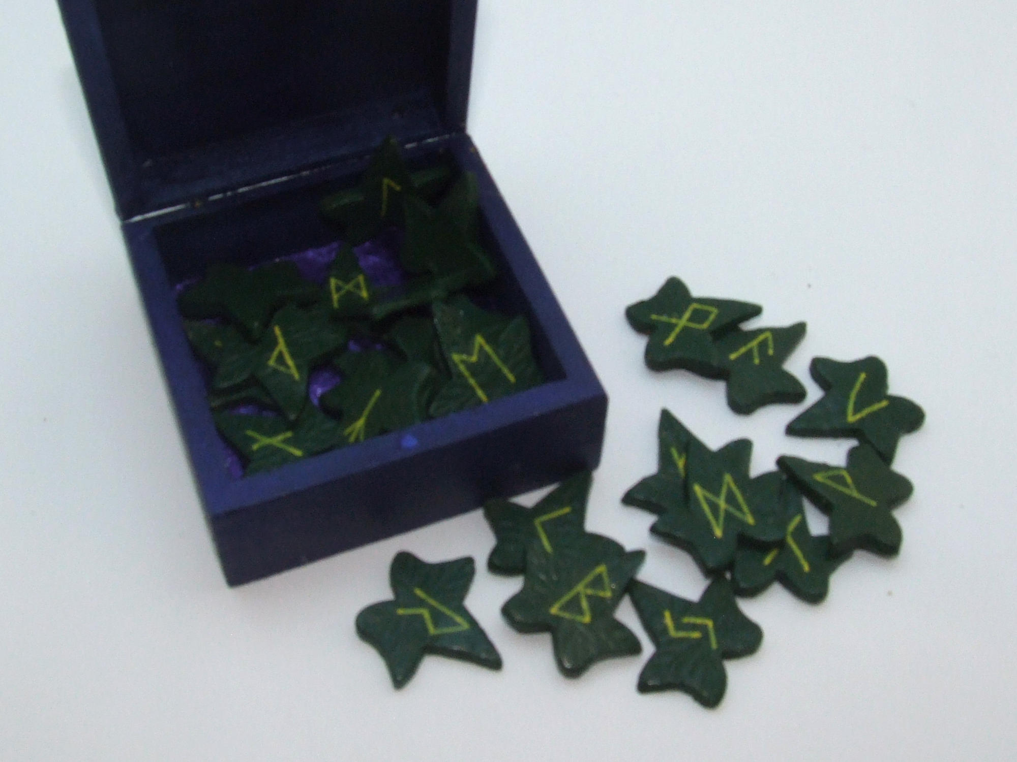 Pagan Village: Hand made futhark gold clay runes